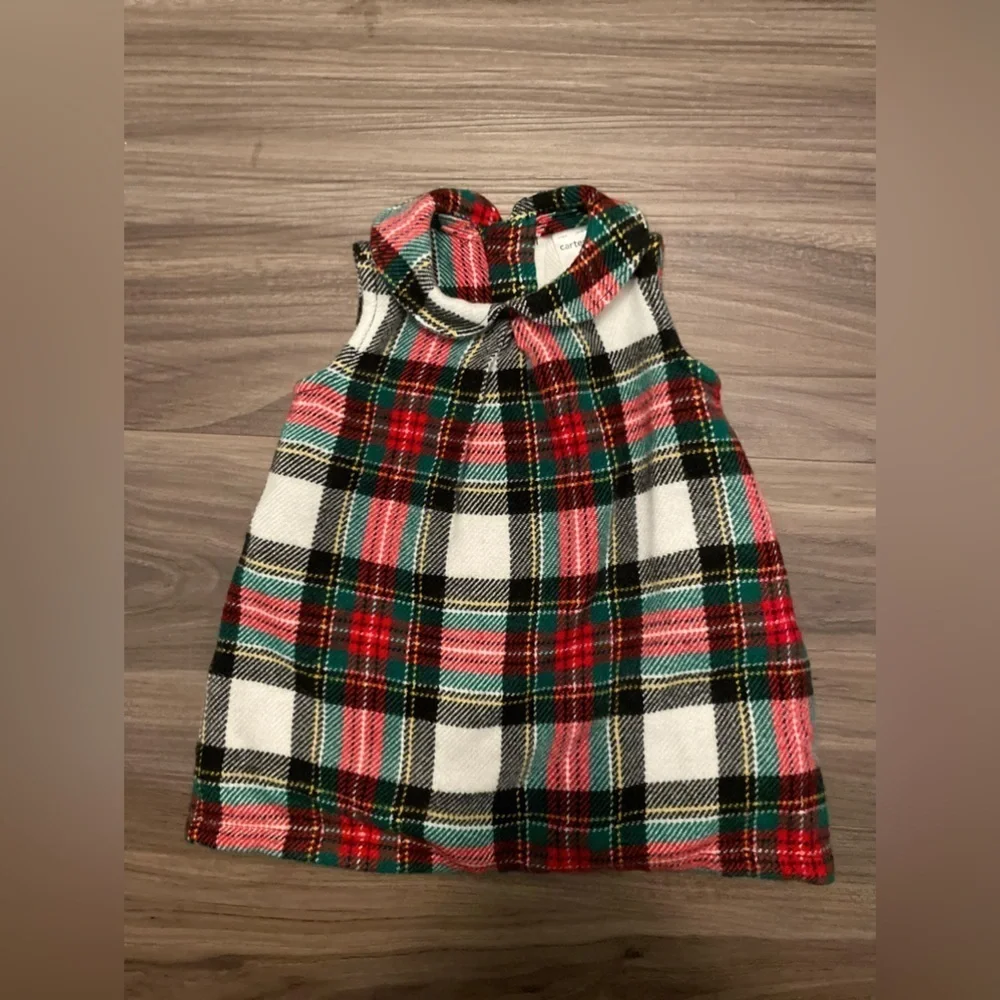 Carters baby girl holiday Plaid Sleeveless Dress - Red, Green, White size 3M